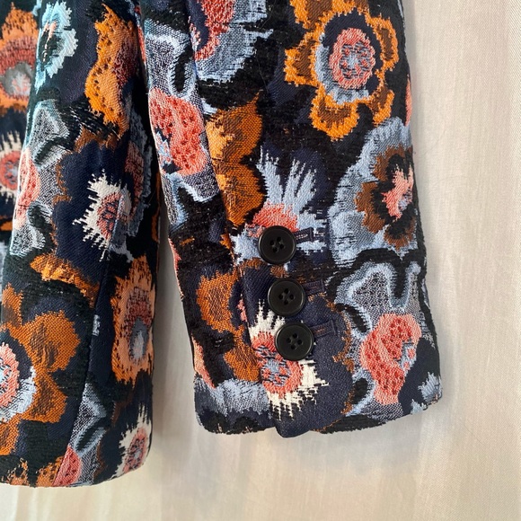 Theory Multicolor Floral Jacquard Riding Jacket US Sz. 12 - Picture 5 of 13